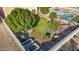 Aerial view of backyard with pool and garden at 9931 W Odeum Ln, Tolleson, AZ 85353