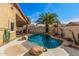 Inviting pool with spacious patio and palm tree at 10103 E Olla Ave, Mesa, AZ 85212