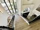 Overhead view of the staircase with iron railings and large windows providing an airy, bright atmosphere at 10113 E Topaz Dr, Scottsdale, AZ 85258