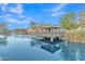 Community lake with gazebo and reflection at 1671 E Dogwood Ln, Gilbert, AZ 85295