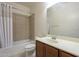 Clean bathroom with shower/tub combo and vanity at 18439 W Wind Song Ave, Goodyear, AZ 85338