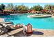 Relaxing resort-style pool with lounge chairs and umbrellas at 19007 E Lazo Ct, Rio Verde, AZ 85263