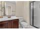 Bathroom features wood vanity, sink and shower at 2742 N Augustine --, Mesa, AZ 85207