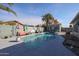 Stunning backyard pool surrounded by a spacious patio and a tranquil atmosphere at 4938 W Michelle Dr, Glendale, AZ 85308