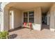 Welcoming entryway with a bench and decorative pillows at 518 E Balao Dr, Phoenix, AZ 85085