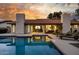 Inviting pool with patio furniture and stunning sunset view at 6131 E Kings Ave, Scottsdale, AZ 85254