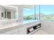 Elegant bathroom featuring a marble vanity and mountain views at 7537 N Lakeside Ln, Paradise Valley, AZ 85253