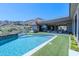 Luxury pool and spa with a mountain backdrop at 7537 N Lakeside Ln, Paradise Valley, AZ 85253