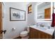 Elegant bathroom with modern vanity and fixtures at 8375 E Via Dona Rd, Scottsdale, AZ 85266