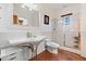 Clean bathroom with subway tile and a walk-in shower at 8375 E Via Dona Rd, Scottsdale, AZ 85266