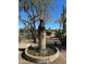 Ornate fountain in a desert landscape with mature trees and cacti at 8375 E Via Dona Rd, Scottsdale, AZ 85266