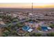 Aerial view of two houses on a lot, showcasing desert setting at 843 N Arroya Rd, Apache Junction, AZ 85119