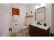 Clean bathroom with patterned tile floors and a modern vanity at 8520 W Palm Ln # 1049, Phoenix, AZ 85037