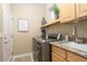 Convenient laundry room with washer, dryer, and utility sink at 1942 W Peninsula Cir, Chandler, AZ 85248