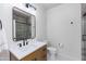 Modern bathroom with a single vanity and a shower at 21320 N 56Th St # 2001, Phoenix, AZ 85054