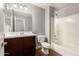 Bathroom with single vanity, toilet and shower/tub combo at 2150 W Alameda Rd # 1112, Phoenix, AZ 85085