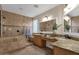 Elegant bathroom with double vanity and large shower at 21893 N 78Th St, Scottsdale, AZ 85255