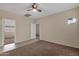 Secondary bedroom with carpet flooring and ceiling fan at 21893 N 78Th St, Scottsdale, AZ 85255