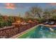 Relaxing pool area with fire pit and lounge chairs at 21893 N 78Th St, Scottsdale, AZ 85255