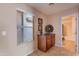 Small bathroom with a bathtub and linen cabinet at 2629 E Santa Maria Dr, Casa Grande, AZ 85194