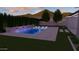 An inground pool with sheer descents offers a relaxing outdoor oasis at 2952 E Warbler Rd, Gilbert, AZ 85297