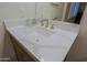 Modern bathroom vanity with quartz countertop and sink at 3020 N 165Th Ave, Goodyear, AZ 85395