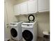 Laundry room with white cabinets and Samsung washer/dryer set at 31655 N 131St Ave, Peoria, AZ 85383