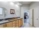 Bathroom with double vanity and granite countertop at 3888 E Hazeltine Way, Chandler, AZ 85249