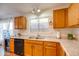 Modern kitchen features double sink, dishwasher, and wood cabinets at 4340 E Silverbell Rd, San Tan Valley, AZ 85143