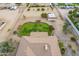 Overhead view of house with large backyard and detached garage at 4805 W Saguaro Park Ln, Glendale, AZ 85310