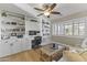 Spacious home office with built-in shelving and hardwood floors at 5134 N 33Rd St, Phoenix, AZ 85018