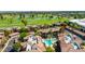 Aerial view showcasing the community pool and golf course views at 7027 N Scottsdale Rd # 225, Paradise Valley, AZ 85253