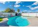 Large kidney shaped pool with a fun mural at 7837 N 13Th St, Phoenix, AZ 85020