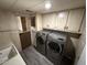 Laundry room with washer, dryer, and cabinets at 9302 E Broadway Rd # 24, Mesa, AZ 85208