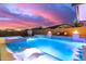 Expansive pool and spa with stunning sunset views at 10712 E Trillium Ave, Mesa, AZ 85212