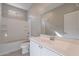 Clean bathroom with a shower/tub combo and vanity at 1080 S 151St Ln, Goodyear, AZ 85338