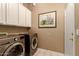 Laundry room with washer, dryer, and built-in cabinets at 10949 W Sierra Pinta Dr, Peoria, AZ 85373