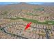 Aerial view showing house location near golf course at 1828 W Owens Way, Anthem, AZ 85086