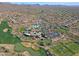 Aerial view of community with golf course, pool, and clubhouse at 1828 W Owens Way, Anthem, AZ 85086