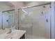 Clean bathroom with a walk-in shower and double vanity at 1828 W Owens Way, Anthem, AZ 85086