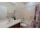 Clean bathroom with tub shower, vanity, and updated fixtures at 1828 W Owens Way, Anthem, AZ 85086