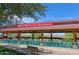 Daisy Mountain Railroad train station with covered seating and mountain views at 1828 W Owens Way, Anthem, AZ 85086