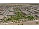 Aerial view of neighborhood with park and walking path at 19447 S 209Th Pl, Queen Creek, AZ 85142