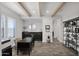 Home office with built-in shelving and wood beam accents at 19780 E Ivy Ln, Queen Creek, AZ 85142