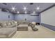 Basement home theater with sectional sofa and large screen at 2344 N Raven --, Mesa, AZ 85207