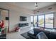 Living room with sliding doors opening to backyard at 41104 N 96Th St, Scottsdale, AZ 85262