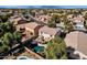 Aerial view of the property, highlighting its location and backyard pool at 43579 W Arizona Ave, Maricopa, AZ 85138