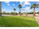 Large backyard with grassy area and basketball court at 5540 E Shea Blvd, Scottsdale, AZ 85254