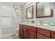 Double vanity bathroom with updated features at 1237 E Heather Ave, Gilbert, AZ 85234