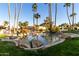 Landscaped pond with fountain and palm trees at 14300 W Bell Rd # 207, Surprise, AZ 85374